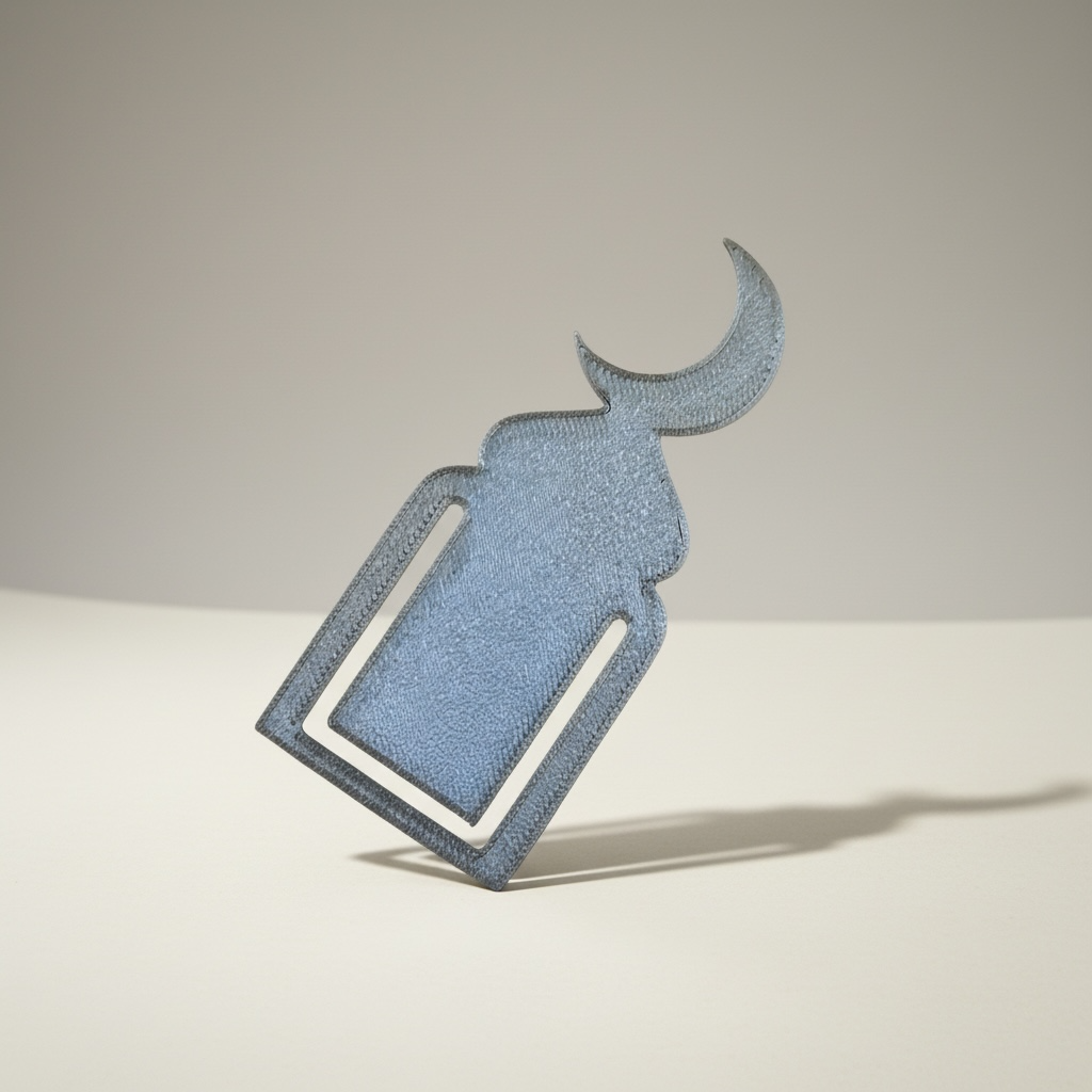 Sleek Grey Moon Crescent Bookmark