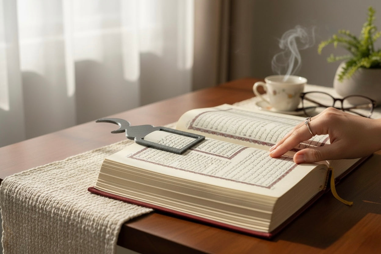 Sleek Grey Moon Crescent Bookmark